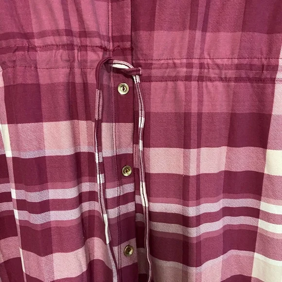 Feathers Maternity plaid short sleeves shirt dress  1X - Picture 8 of 10